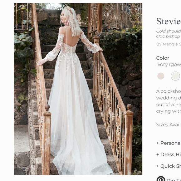 Maggie Sottero Stevie Size:8 Ivory 2022 wedding dress - Picture 2 of 15